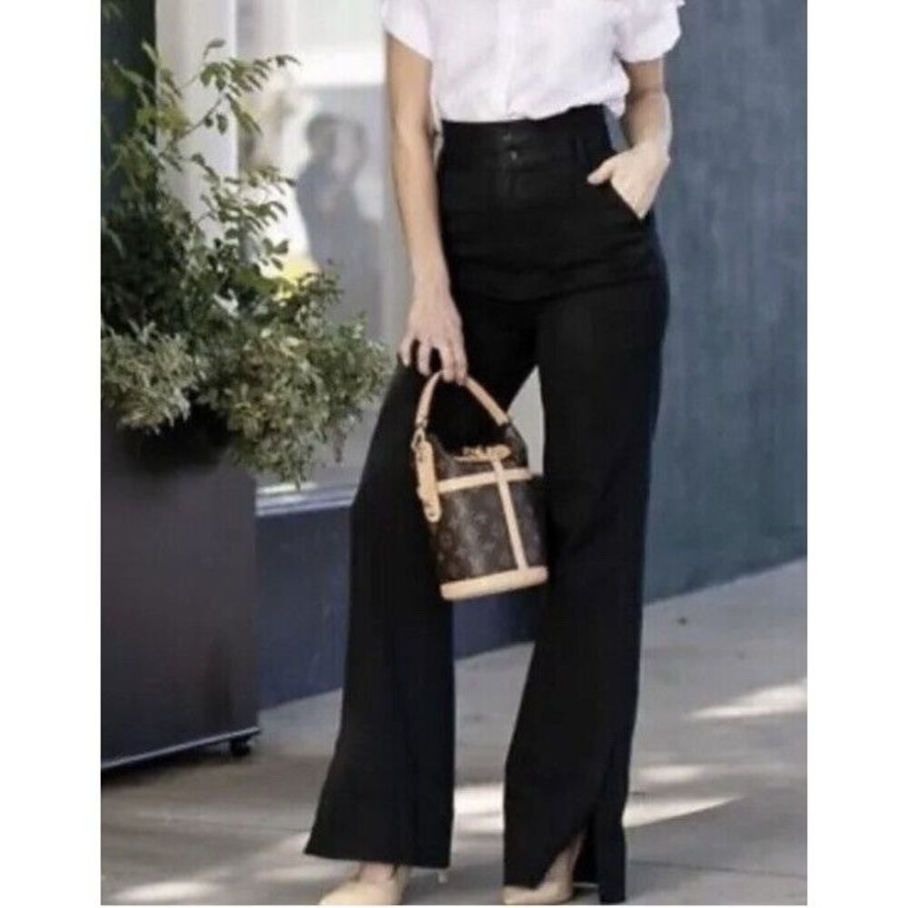 Rebecca Minkoff Flora High-Waisted Wide Leg Flare Black Trouser Sz‎ 6 Black